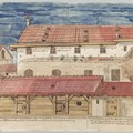 Ansicht des Irseer Klosterhauses von Osten von 1540. Kolorierte Federzeichnung - Foto: Bayerisches Hauptstaatsarchiv