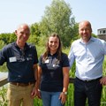 (v.r.n.l.): Bezirkstagspräsident Martin Sailer, Isabell Schwegel und Dr. Oliver Born freuten sich über rund 1.000 Besucherinnen/Besucher beim Tag der offenen Tür in Salgen. - Foto: Elisabeth Heisig