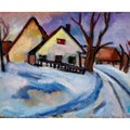 Winterlandschaft mit Häusern (Öl auf Leinwand um 1927–1930) von Josef Dilger - Foto: Andreas Brücklmair Winterlandschaft mit Häusern (Öl auf Leinwand um 1927–1930) von Josef Dilger - Foto: Andreas Brücklmair