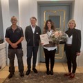 Personalrat Peter Zedelmayr, stv. Werkleiter Georg Maas, Jubilarin Simone Schmauder und Restaurantleiterin Christiane Breidenbach. - Foto: Claudia Blank