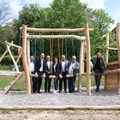 v.l.n.r.: Rudolf Veitz (LRA Neu-Ulm), BTP Martin Sailer, Prior Pater Stefan Kling (Kloster Roggenburg), BRin Katja Ölberger, BR Ulrich Reiner, Pater Roman Löschinger (GF Bildungszentrum), BM Mathias Stölzle (Gmde Roggenburg) - Foto: Katrin Stötter