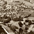 Blick auf Irsee Richtung Norden - Luftbild aus den 1960-er Jahren; Fotoarchiv Schwäbisches Bildungszentrum Irsee