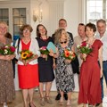 (v.l.n.r.) Kursleiterin Helen Ribka, Organisatorinnen Susanne Jehl und Dr. Annette Waibel, Werkleiter Dr. Stefan Raueiser, Kursleiterinnen Jusha und Sven Mueller sowie Elisabeth Ritter, Bürgermeister Andreas Lieb - Foto: Martin Zurek