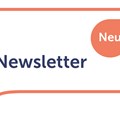 Orange Sprechblase mit dem Wort "Newsletter" in der Mitte