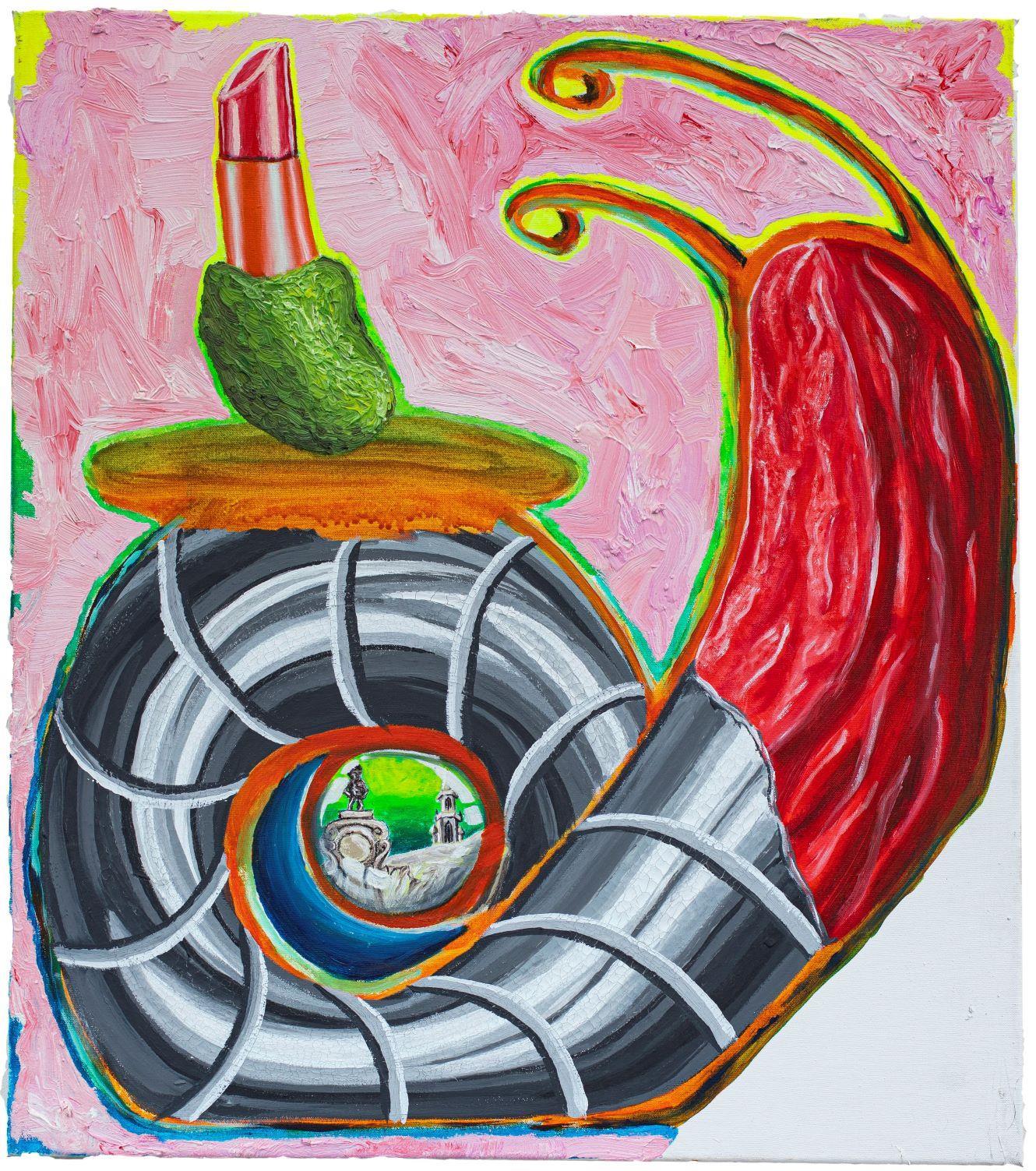 Öl und Acryl auf Leinwand: Jakob Zimmermanns „Schnecke“  Bildrechte: Jakob Zimmermann