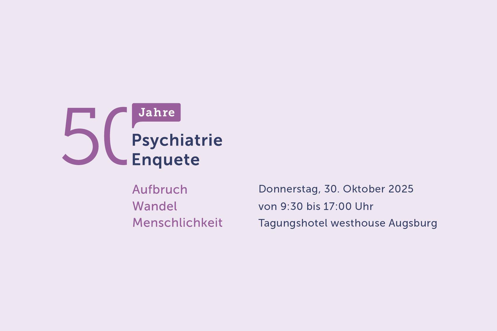 Header zur Veranstaltung 50 Jahre Psychiatrie Enquete