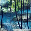 Naturschutz, 2025, Pigmente, Tape, Acryl auf Leinwand, 140 x 120 cm - Foto: Gabriele Lockstaedt