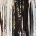 Trees and Stripes 3, 2025, Pigmente, Tape, Acryl auf Leinwand, 120 x 180 cm - Foto: Gabriele Lockstaedt