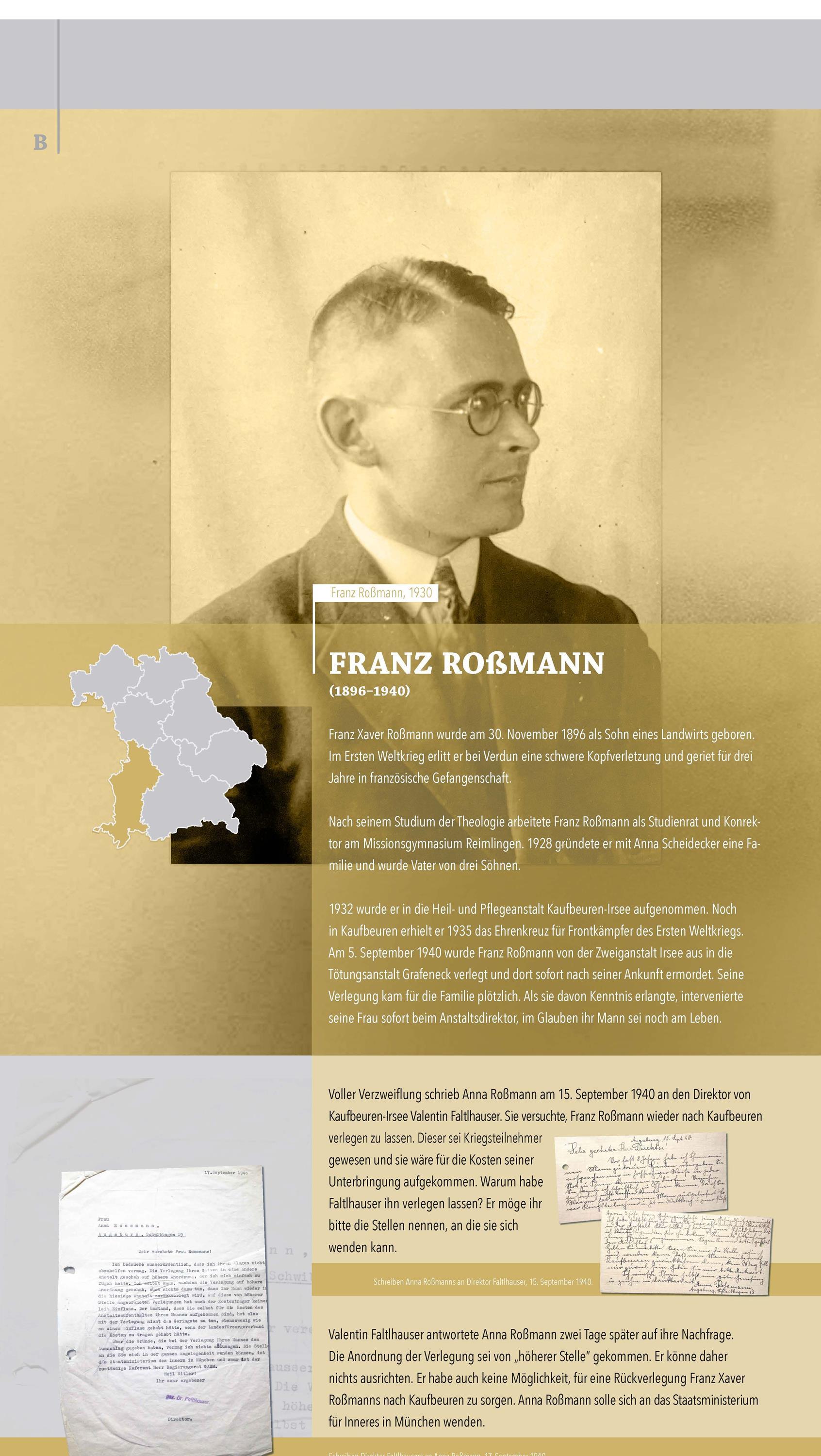 Opfer der Aktion T4 Franz Roßmann - Foto: © blao Gestaltungsraum/Manuela Vock