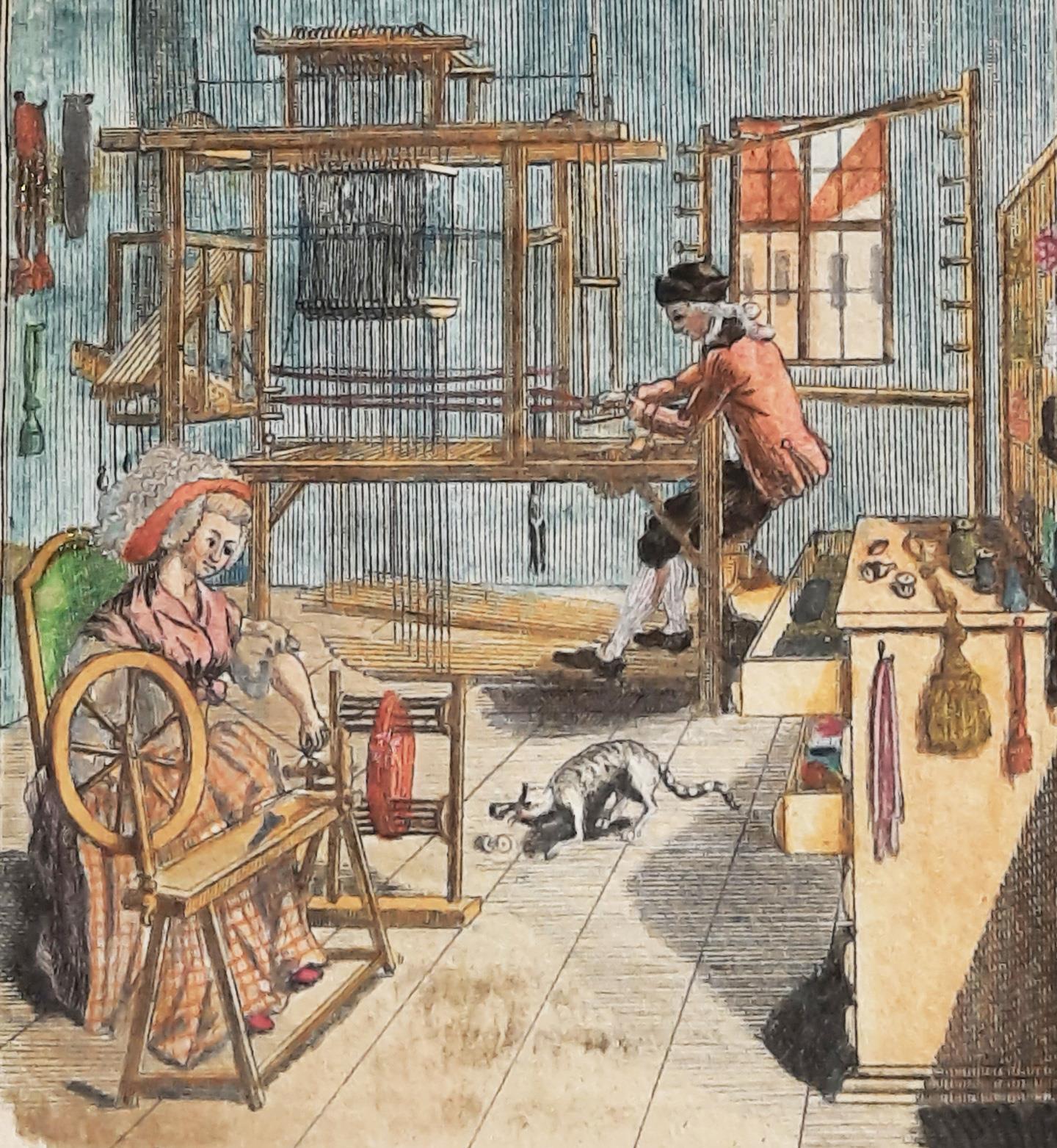 Bortenwirker bei der Arbeit