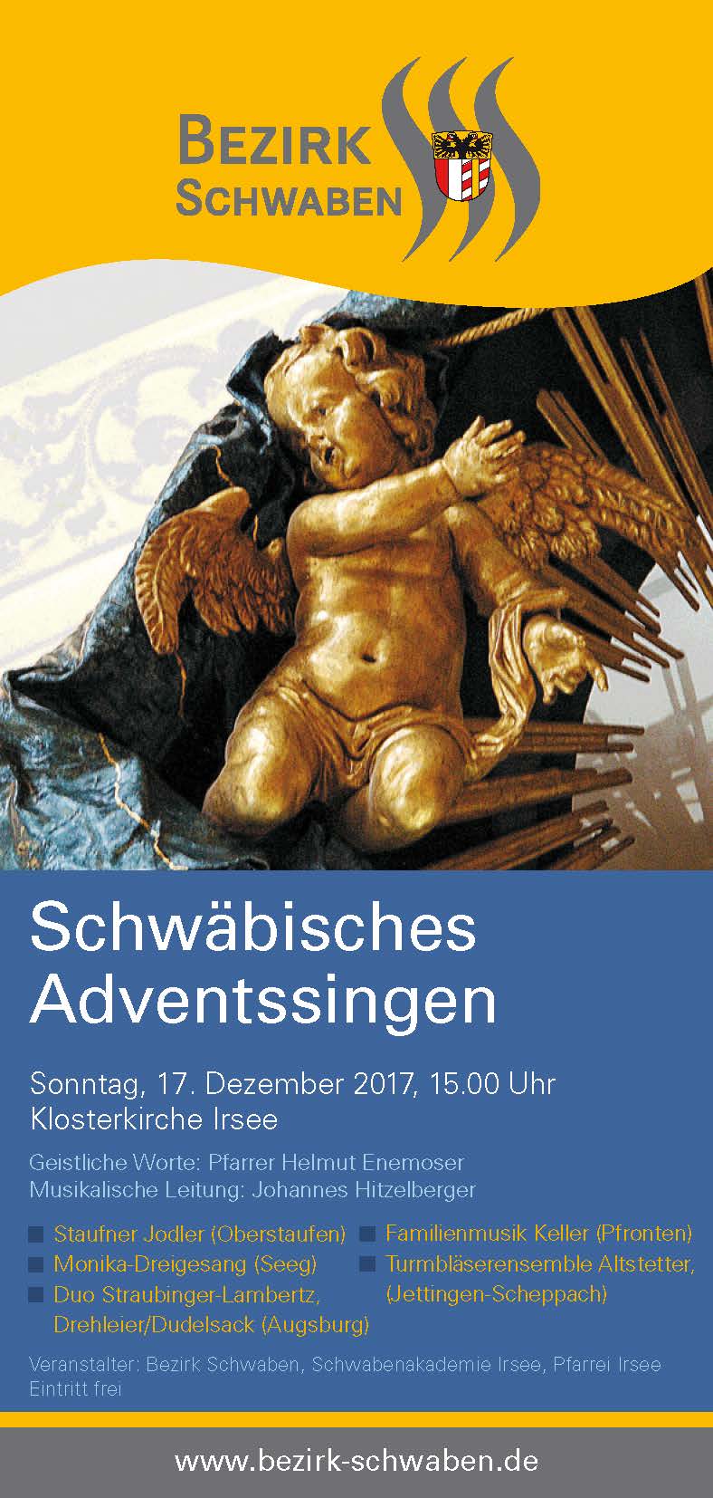 Der Programmflyer zum Adventssingen in Irsee.