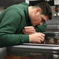 Julian Hertel, der in Salgen ein Ausbildung zum Fischwirt macht, kümmert sich ebenfalls intensiv um den Nachwuchs im Bruthaus.