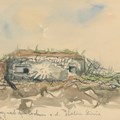 Aquarell von Luis Weidlich - Bunker-StalinLinie, 1941