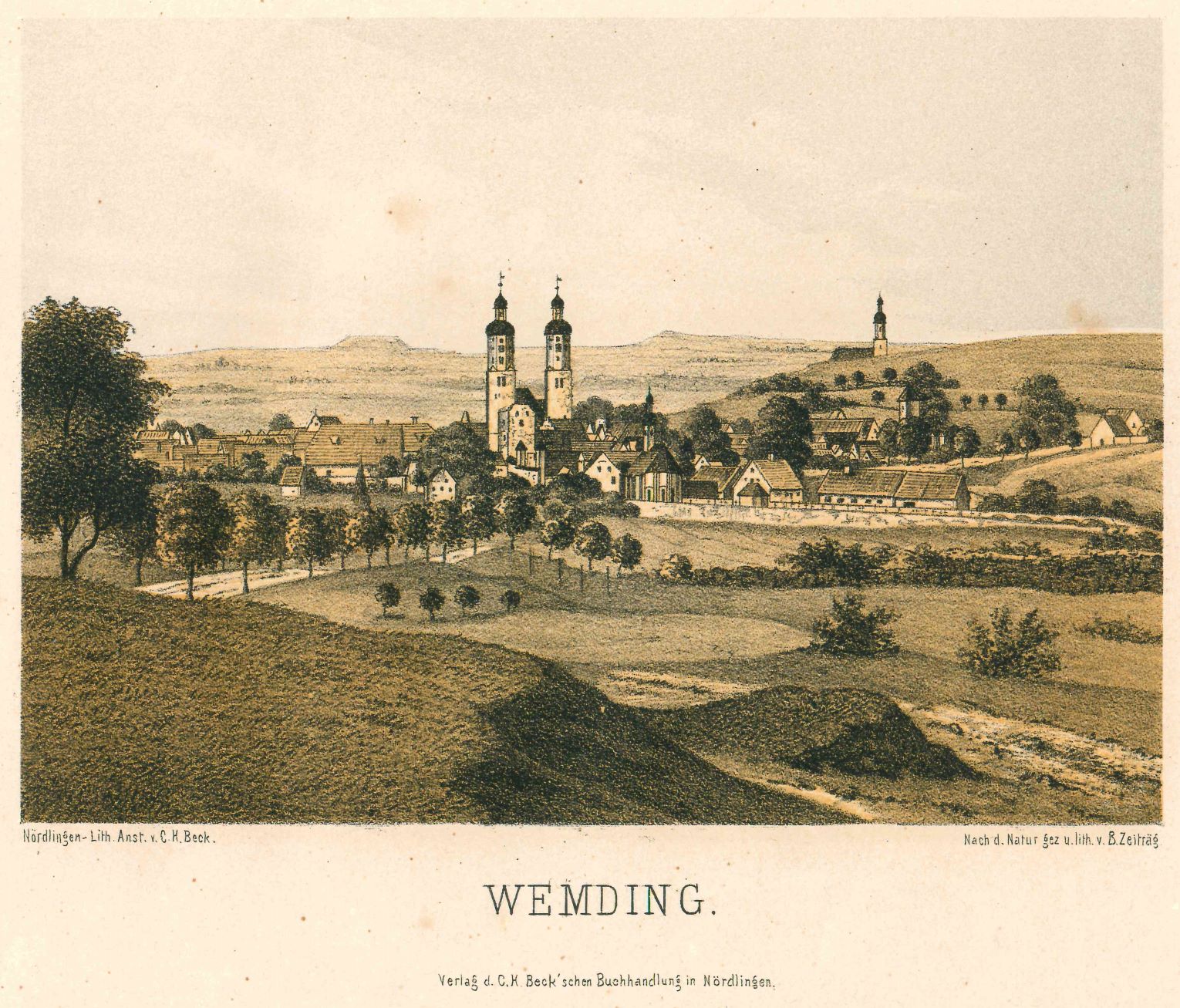 Ansicht von Wemding um 1860 - Foto: Stadtarchiv Nördlingen