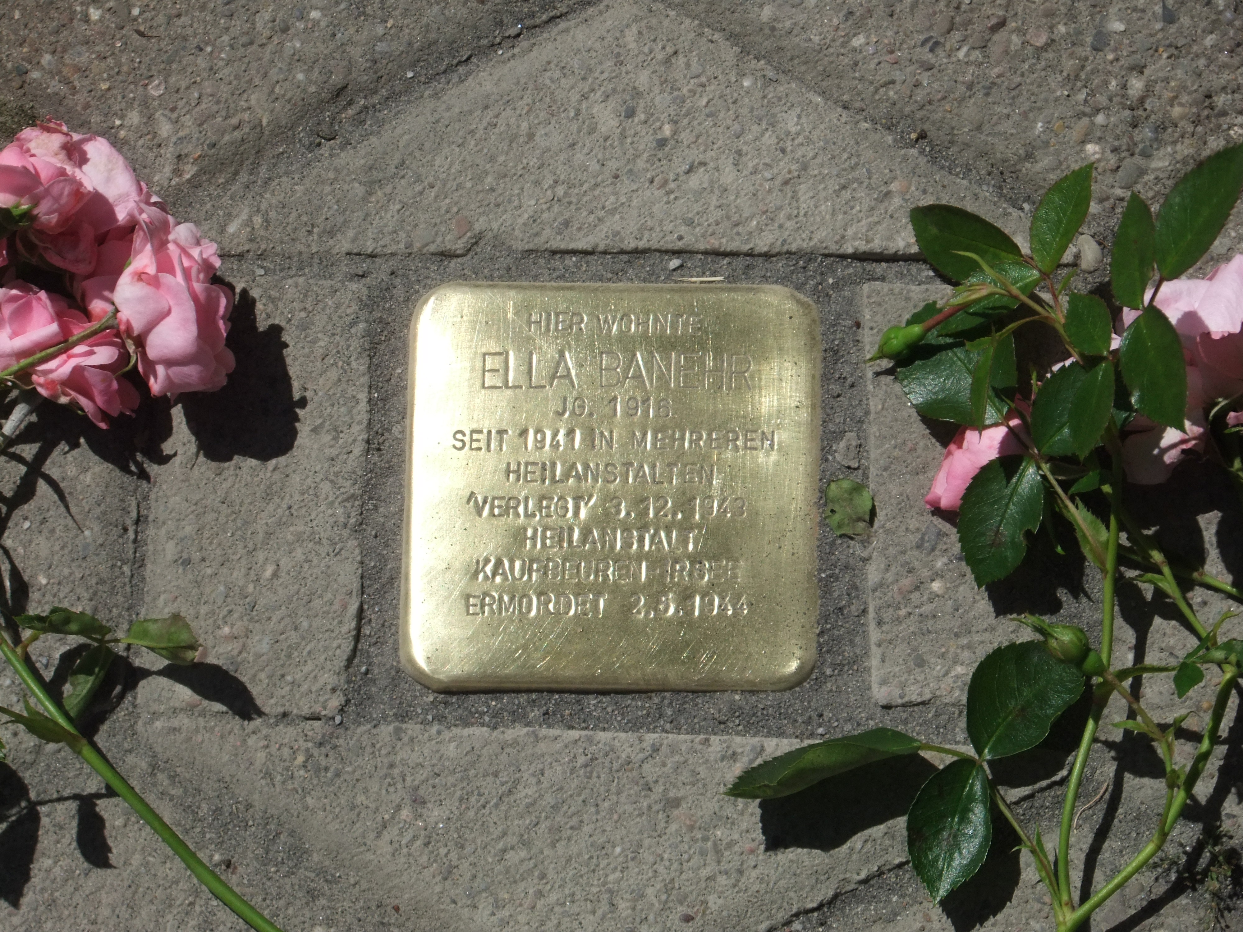 Schwäbisches Bildungszentrum Irsee: Geboren bei Bremen, ermordet in Irsee - Stolperstein für Ella Banehr