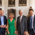 (v.l.n.r.) Bezirkstagspräsident Martin Sailer, Gerlinde Augustin, Ehrenmitglied Fritz Hölzl, Bürgermeister a.D., Christian Kreye, 2. stellvertr. Vorstand - Foto: Thomas Baumgartner