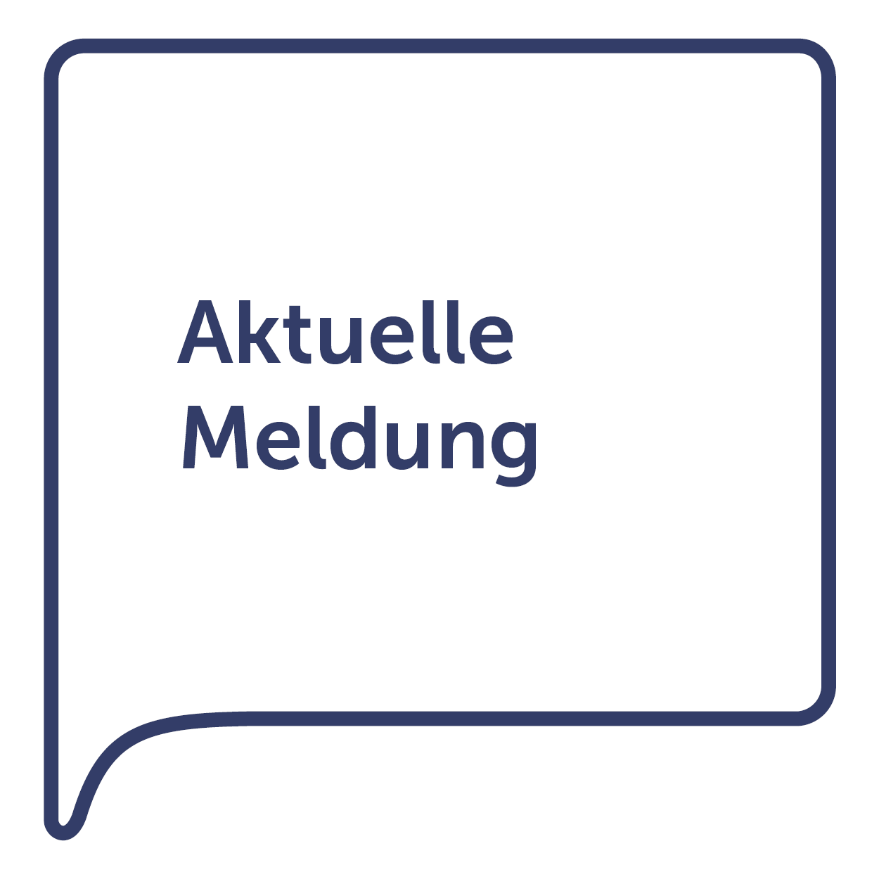 Sprechblase mit Text Aktuelle Meldung